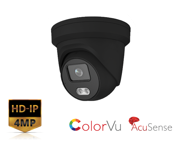 HIKVISION DS-2CD2347G2-LU/B (2.8mm) - 4MP Black ColorVu AcuSense Turret Network Camera - MonkeyTools