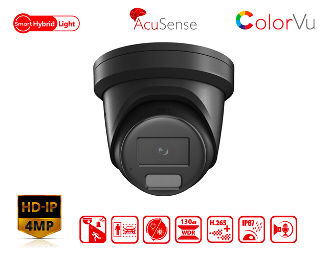 HIKVISION DS-2CD2347G2H-LISU/SL/B - Hikvision 4 MP Smart Hybrid Light with ColorVu Fixed Turret Network Camera - MonkeyTools