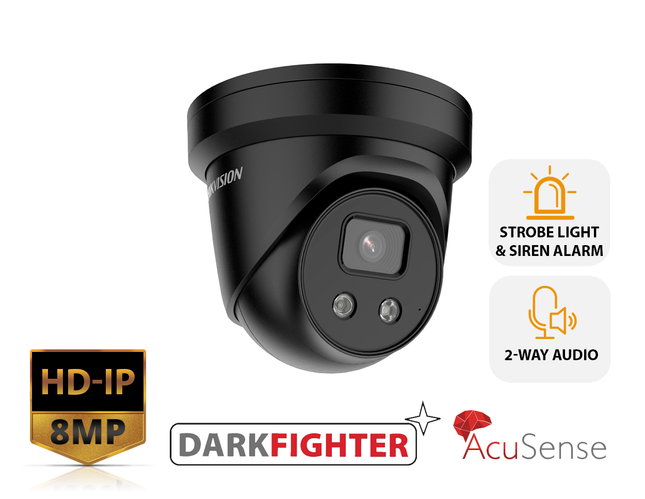 HIKVISION DS-2CD2386G2-ISU/SL/B(2.8mm) - AcuSense 8 MP IR Fixed Turret Network Camera - MonkeyTools