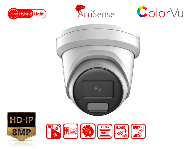 HIKVISION DS-2CD2387G2H-LISU/SL - Hikvision 8 MP Smart Hybrid Light with ColorVu Fixed Turret Network Camera - MonkeyTools
