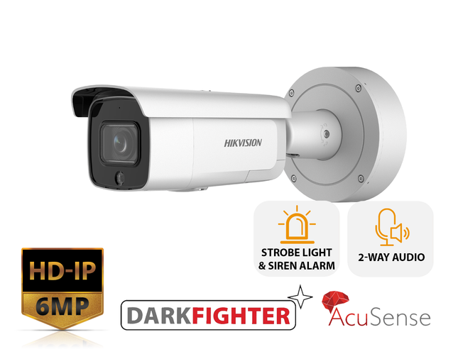 HIKVISION DS-2CD2666G2-IZSU/SL(2.8-12MM) - 6MP Strobe Light and Audible Warning Motorized Varifocal Bullet Network Camera - MonkeyTools