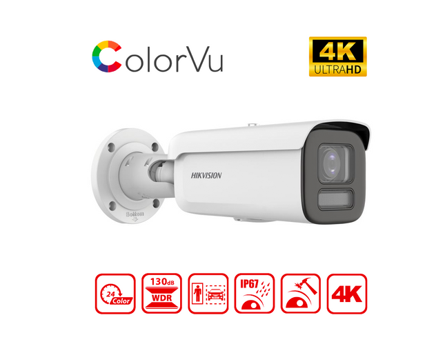 HIKVISION DS-2CD2687G2T-LZS(2.8-12MM)(C) - Hikvision 4K ColorVu Motorize Varifocal Bullet Network Camera - MonkeyTools
