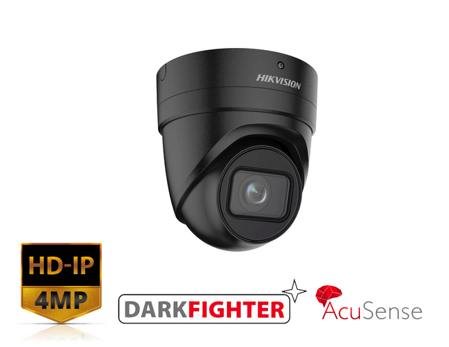 HIKVISION DS-2CD2H46G2-IZS(Black) - Black 4MP AcuSense IR Varifocal Turret Network Camera - MonkeyTools