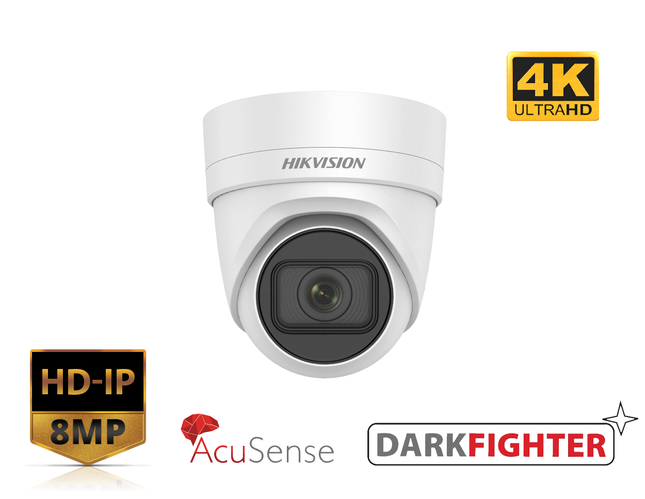 HIKVISION DS-2CD2H86G2-IZS - 8MP AcuSense EXIR Motorised Varifocal Turret Network Camera - MonkeyTools