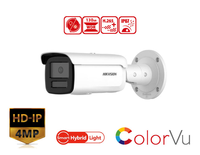 HIKVISION DS-2CD2T47G2H-LI(2.8MM) - 4 MP Smart Hybrid Light with ColorVu Fixed Bullet Network Camera - MonkeyTools