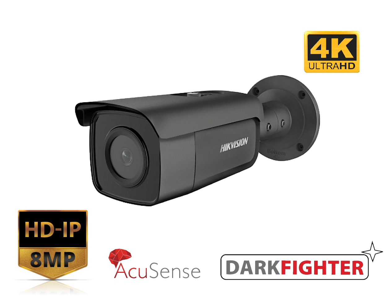 HIKVISION DS-2CD2T86G2-2I/B (4mm) - 8MP Black IR Fixed Bullet Network Camera - MonkeyTools