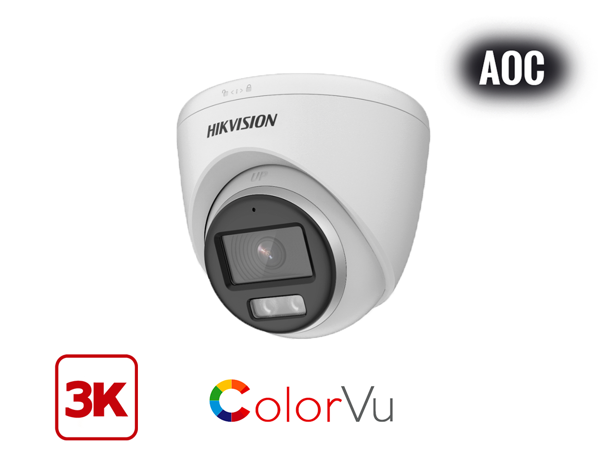 HIKVISION DS-2CE72KF0T-FS(2.8MM) - WHITE 3K ColorVu Audio Fixed Turret Camera - MonkeyTools