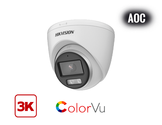 HIKVISION DS-2CE72KF0T-FS(2.8MM) - WHITE 3K ColorVu Audio Fixed Turret Camera - MonkeyTools