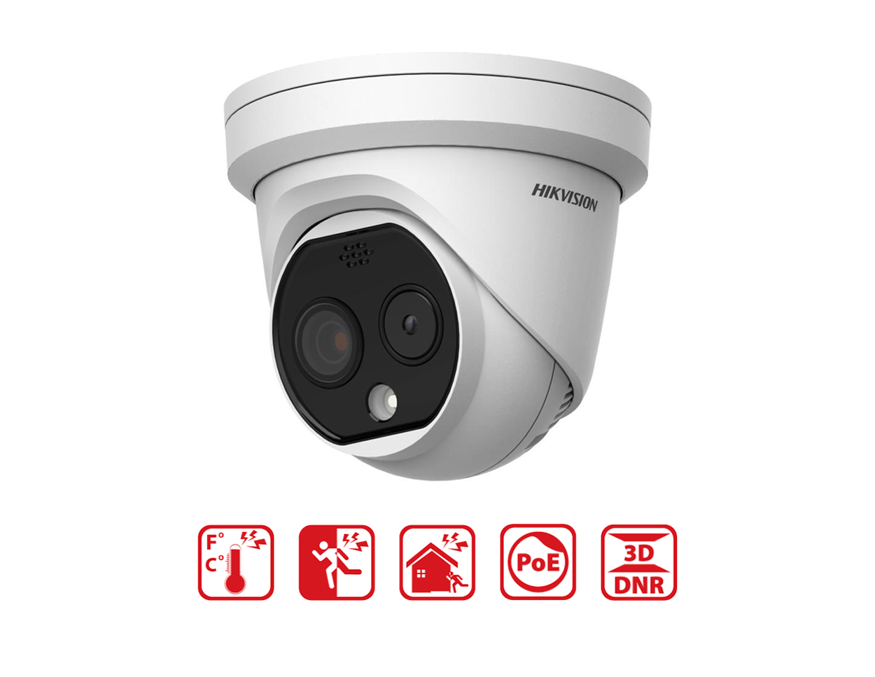 HIKVISION DS-2TD1217-3/QA - Hikvision Thermal & Optical Bi-Spectrum IP Turret, 3.1mm - MonkeyTools