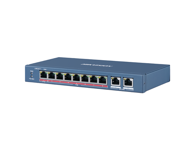 HIKVISION DS-3E0310HP-E - 8 Port Fast Ethernet Unmanaged POE Switch - MonkeyTools