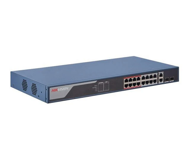 HIKVISION DS-3E1318P-EI - Hikvision 16 Port Fast Ethernet Smart POE Switch - MonkeyTools