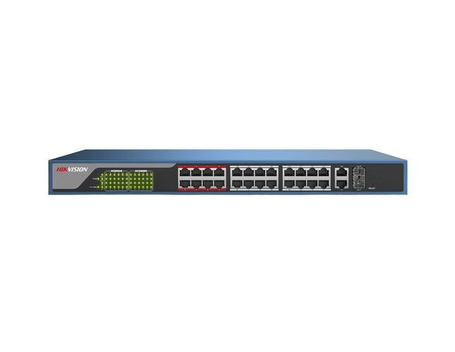 HIKVISION DS-3E1326P-EI - 24 Port Fast Ethernet Smart POE Switch - MonkeyTools