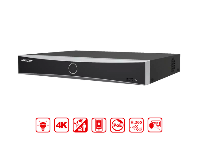 HIKVISION DS-7604NXI-K1/4P - HikVision 4-ch PoE 1U K Series AcuSense 4K NVR - MonkeyTools