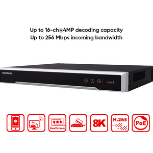 HIKVISION DS-7616NI-M2/16P - HikVision 16-ch 1U 16 PoE 8K NVR - MonkeyTools