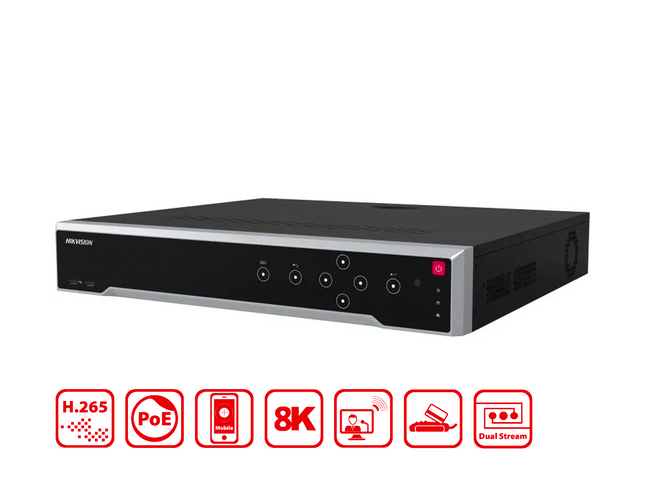 HIKVISION DS-7716NI-M4/16P - Hikvision 16-ch 1.5U 16 PoE 8K NVR - MonkeyTools