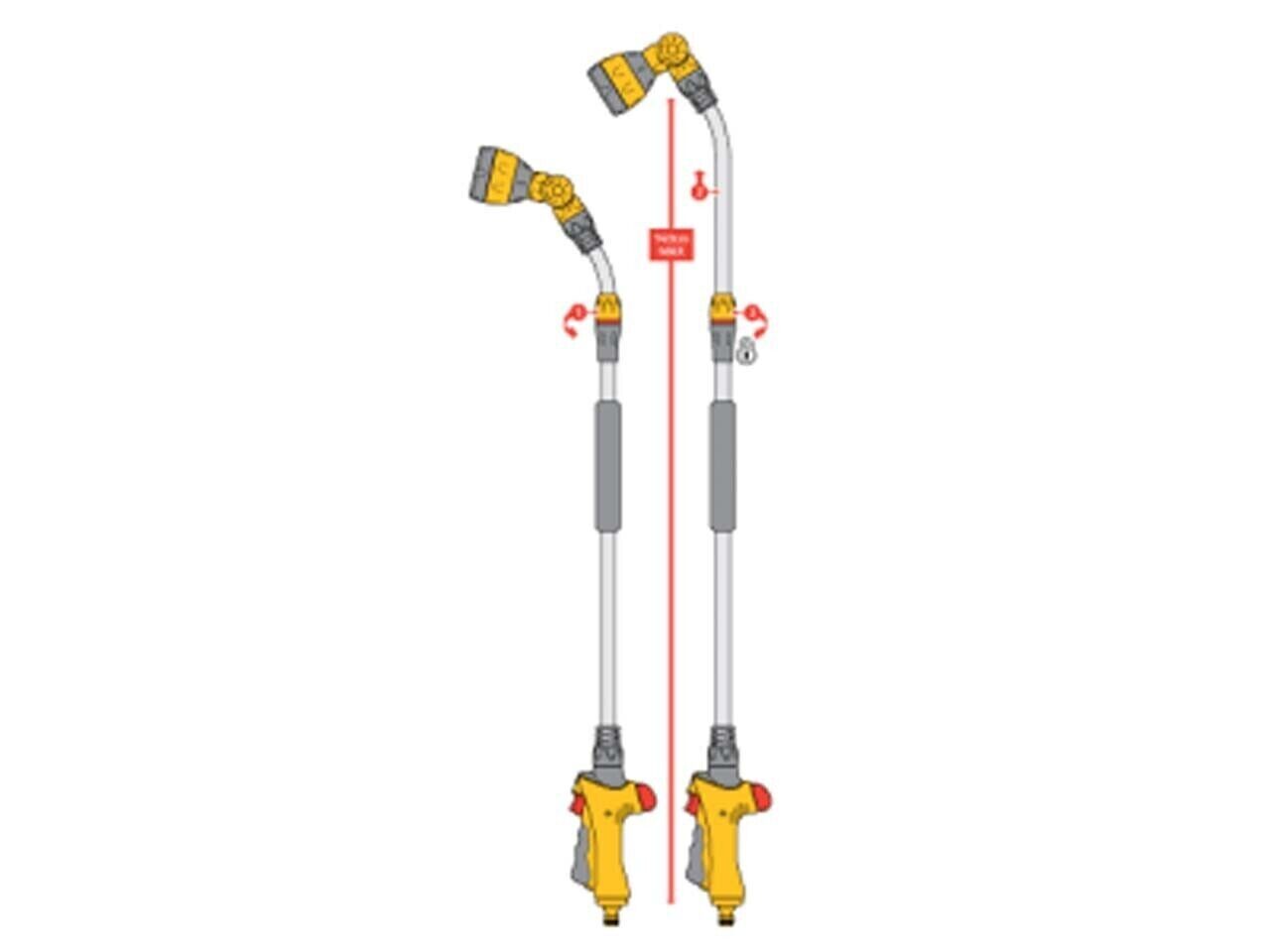 Hozelock HOZ2699 Hose Lance Spray Telescopic Plus 140cm Watering Hanging Baskets - MonkeyTools