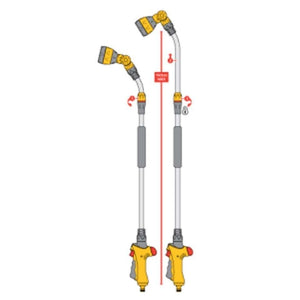 Hozelock HOZ2699 Hose Lance Spray Telescopic Plus 140cm Watering Hanging Baskets - MonkeyTools