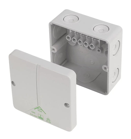 IP65 32A 5-TERMINAL WEATHERPROOF OUTDOOR ADAPTABLE BOX 93MM X 55MM X 93MM - MonkeyTools