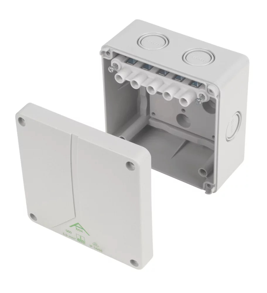 IP65 41A 5-TERMINAL WEATHERPROOF OUTDOOR ADAPTABLE BOX 110MM X 67MM X 110MM - MonkeyTools