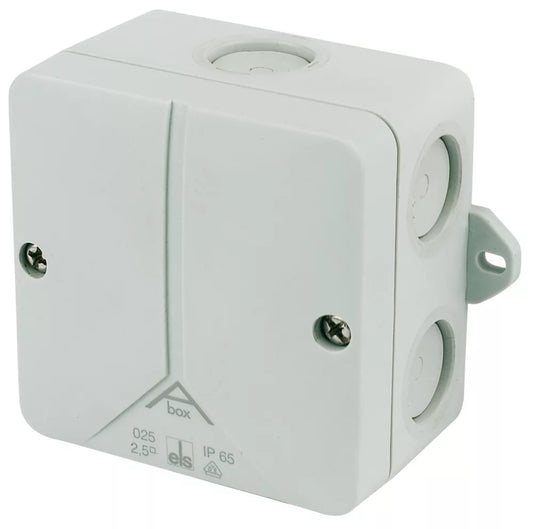 IP65 41A 5-TERMINAL WEATHERPROOF OUTDOOR ADAPTABLE BOX 110MM X 67MM X 110MM - MonkeyTools