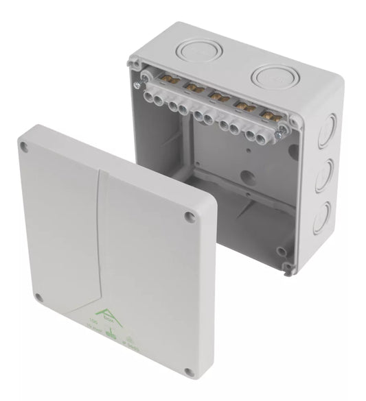 IP65 57A 11-TERMINAL WEATHERPROOF OUTDOOR ADAPTABLE BOX 140MM X 79MM X 140MM - MonkeyTools