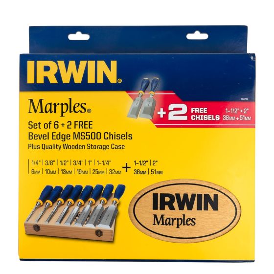 IRWIN MARPLES MS500 WOOD SPILTPROOF CHISEL SET X8 PCS 10507958 - MonkeyTools