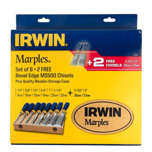 IRWIN MARPLES MS500 WOOD SPILTPROOF CHISEL SET X8 PCS 10507958 - MonkeyTools