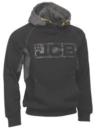 JCB HORTON HOODIE BLACK / GREY X LARGE 46-48" CHEST - MonkeyTools