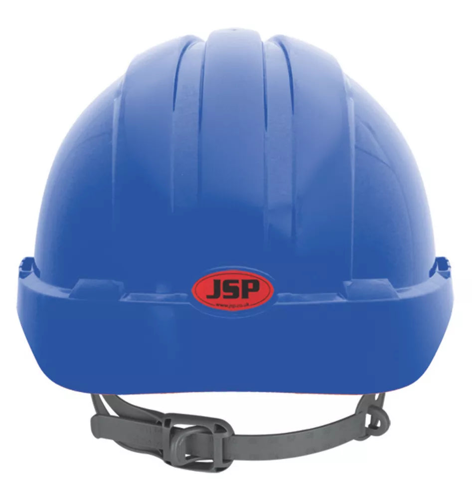 JSP EVO2 MID PEAK SLIP-RATCHET VENTED SAFETY HELMET BLUE - MonkeyTools