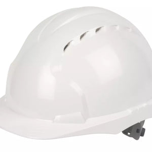 JSP EVO2 MID PEAK SLIP-RATCHET VENTED SAFETY HELMET WHITE - MonkeyTools