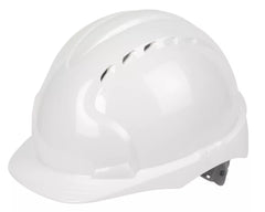 JSP EVO3 COMFORT PLUS ADJUSTABLE SLIP VENTED SAFETY HELMET WHITE