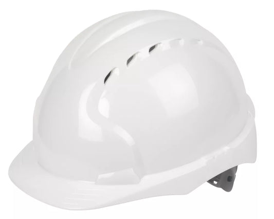 JSP EVO3 COMFORT PLUS ADJUSTABLE SLIP VENTED SAFETY HELMET WHITE - MonkeyTools