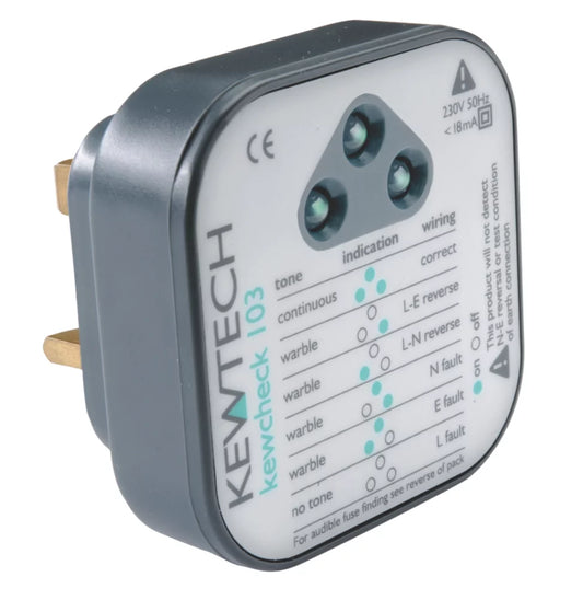 KEWTECH KEWCHECK 103 13A SOCKET TESTER 230V AC - MonkeyTools