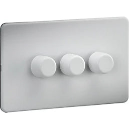 KNIGHTSBRIDGE 3-GANG 2-WAY LED INTELLIGENT DIMMER SWITCH MATT WHITE - MonkeyTools