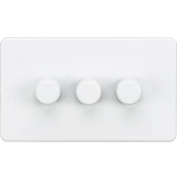 KNIGHTSBRIDGE 3-GANG 2-WAY LED INTELLIGENT DIMMER SWITCH MATT WHITE - MonkeyTools