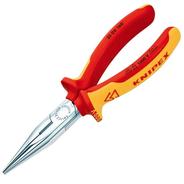 Knipex 160mm VDE Snipe Nose Side Cutting Pliers (Radio) KPX2506160 - MonkeyTools