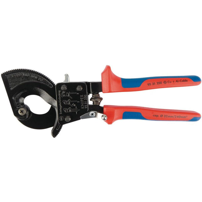 Knipex 95 31 250 Ratchet Action Cable Cutter 250mm 18555 - MonkeyTools