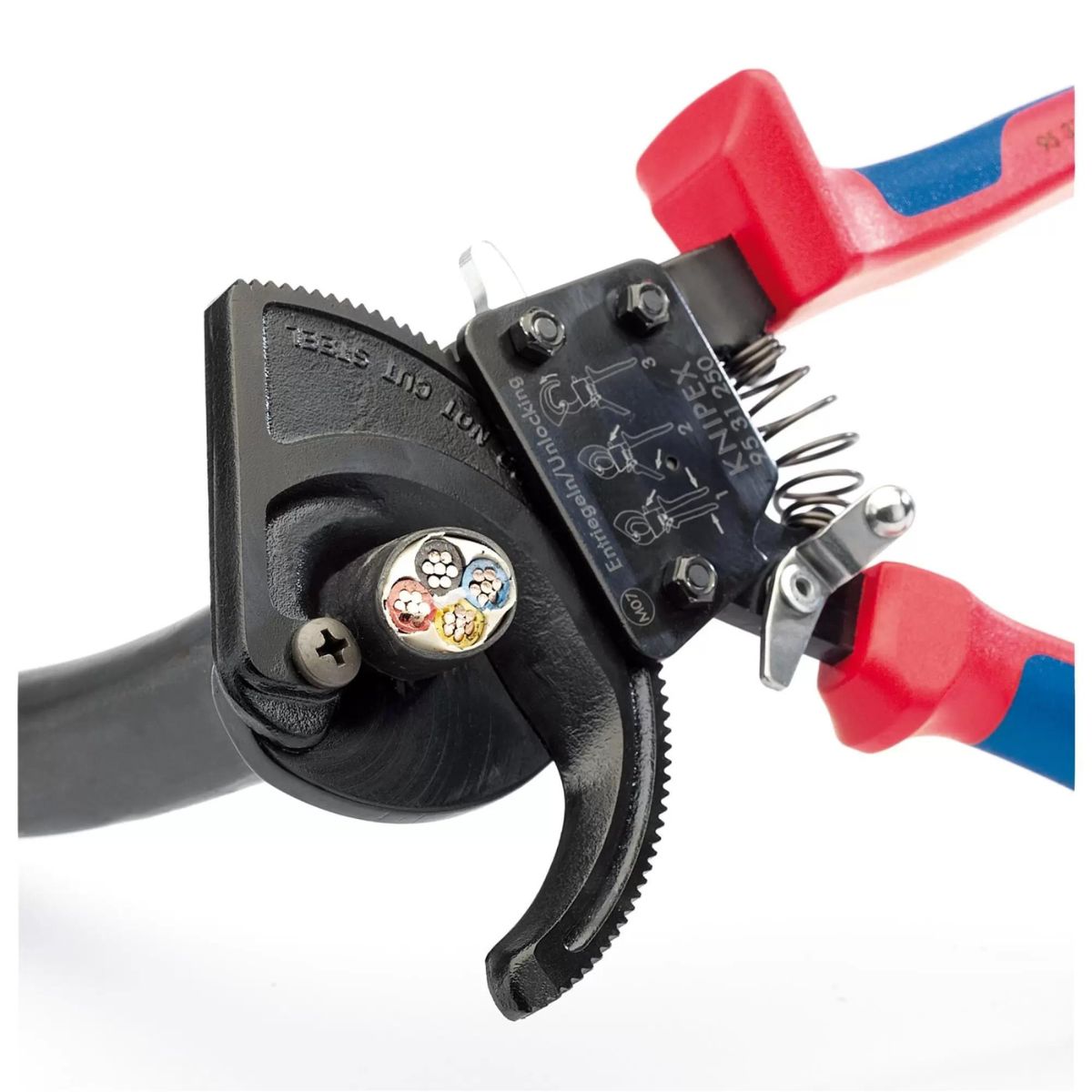 Knipex 95 31 250 Ratchet Action Cable Cutter 250mm 18555 - MonkeyTools