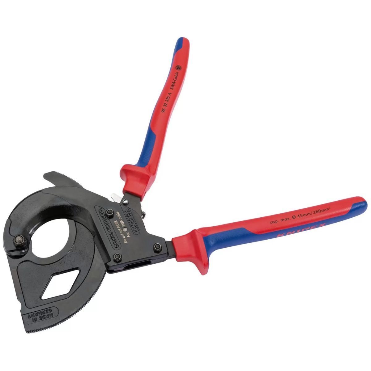 Knipex 95 32 315 A 315mm Ratchet Action Cable Cutter For SWA Cable 82575 - MonkeyTools