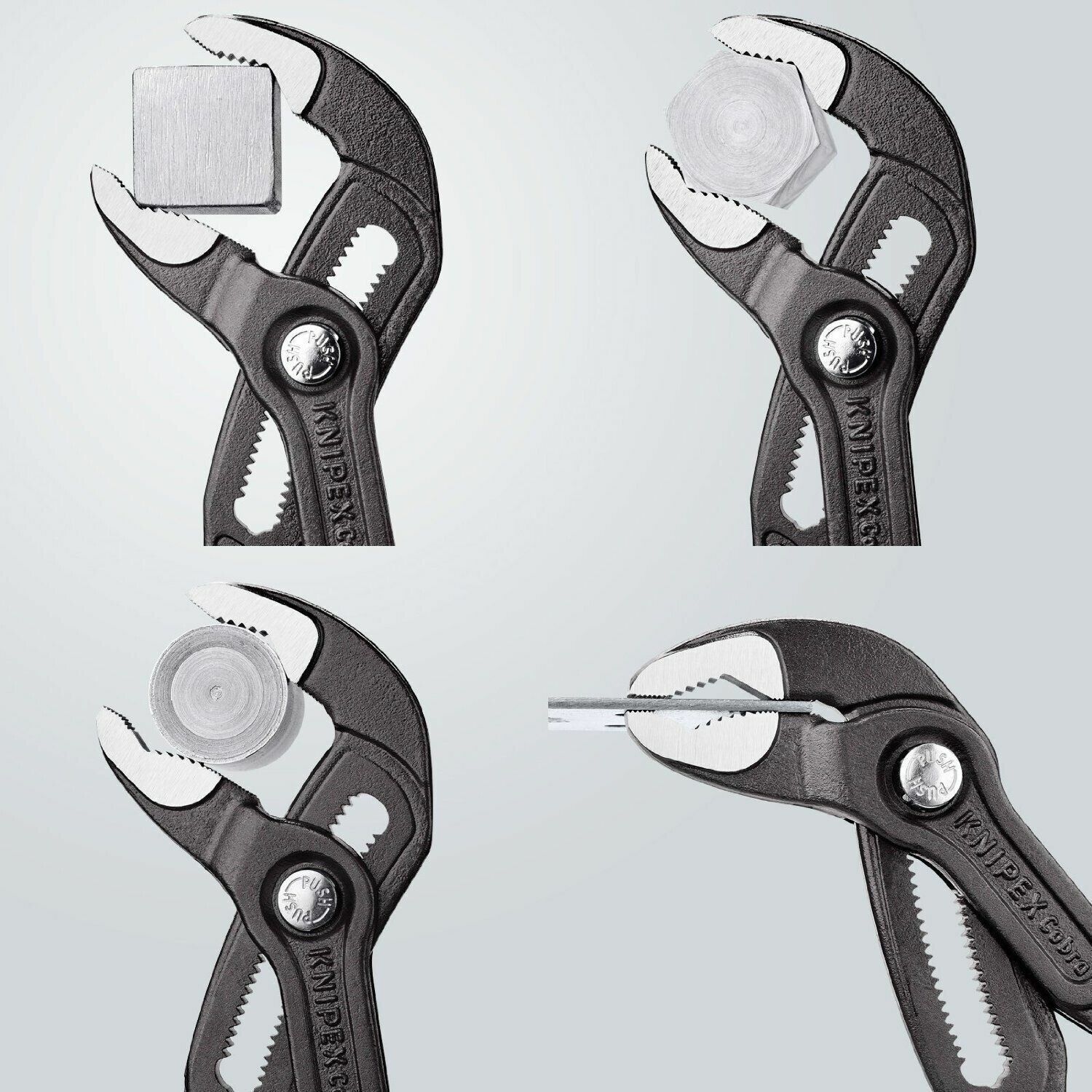 Knipex 87 01 250 Cobra Push-Button Waterpump Multi Grip Pliers Grips 250mm 10" - MonkeyTools