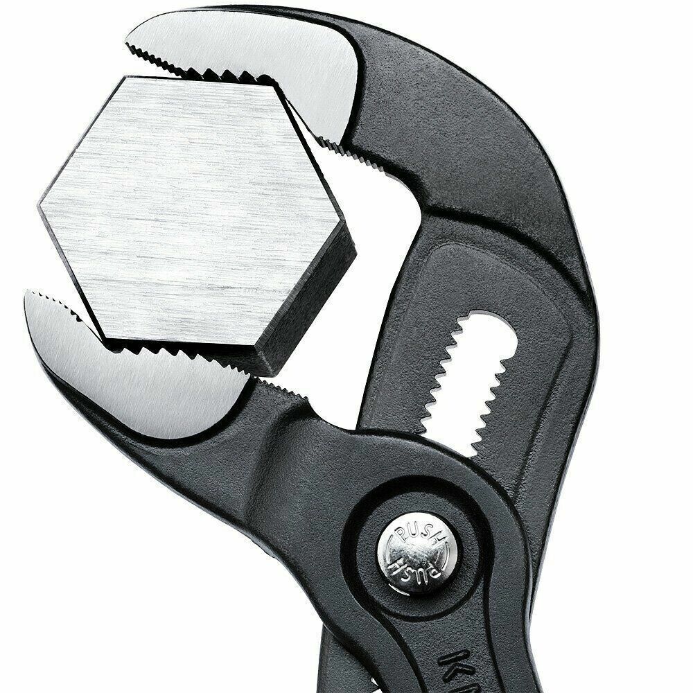 Knipex 87 01 250 Cobra Push-Button Waterpump Multi Grip Pliers Grips 250mm 10" - MonkeyTools