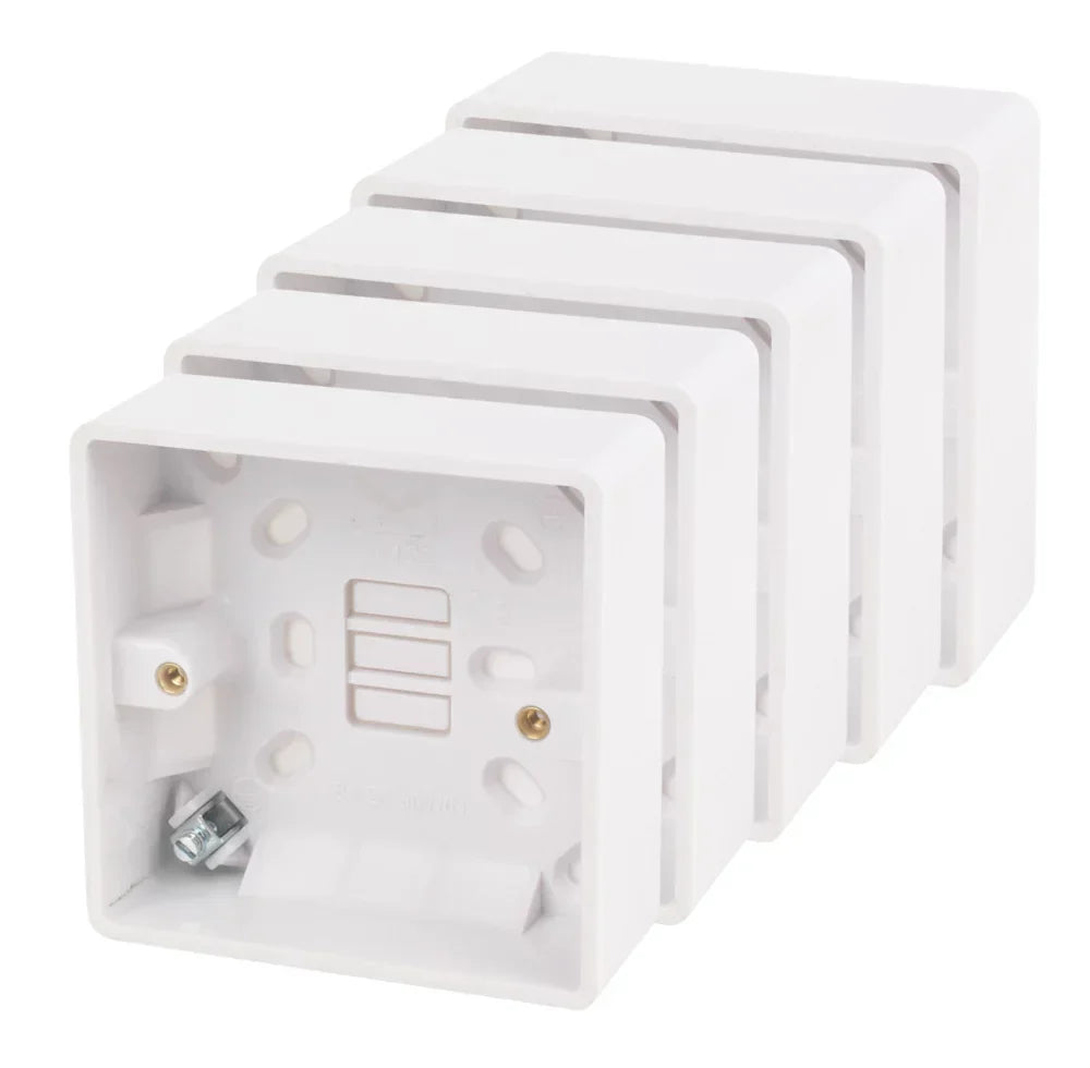 LAP 1-GANG SURFACE PATTRESS BACK BOX 32MM 5 PACK - MonkeyTools