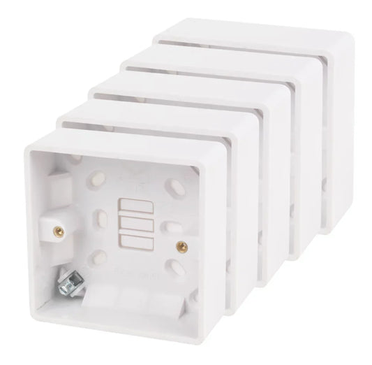 LAP 1-GANG SURFACE PATTRESS BACK BOX 32MM 5 PACK - MonkeyTools
