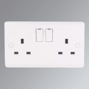 LAP 13A 2-GANG DP SWITCHED PLUG SOCKET WHITE 5 PACK - MonkeyTools