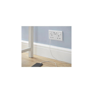 LAP 13A 2-GANG SP SWITCHED SOCKET + 3.1A 2-OUTLET TYPE A USB CHARGER WHITE - MonkeyTools
