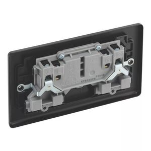 LAP 13A 2-GANG SP SWITCHED SOCKET MATT BLACK WITH BLACK INSERTS 5 PACK - MonkeyTools