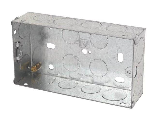 LAP 2-GANG GALVANISED STEEL INSTALLATION BOXES 35MM 10 PACK - MonkeyTools