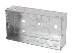 LAP 2-GANG GALVANISED STEEL INSTALLATION BOXES 35MM 10 PACK