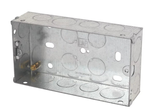 LAP 2-GANG GALVANISED STEEL INSTALLATION BOXES 35MM 10 PACK - MonkeyTools