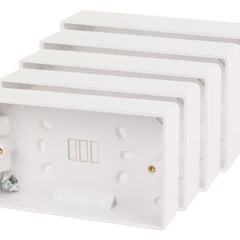 LAP 2-GANG SURFACE PATTRESS BACK BOX 32MM 5 PACK - MonkeyTools